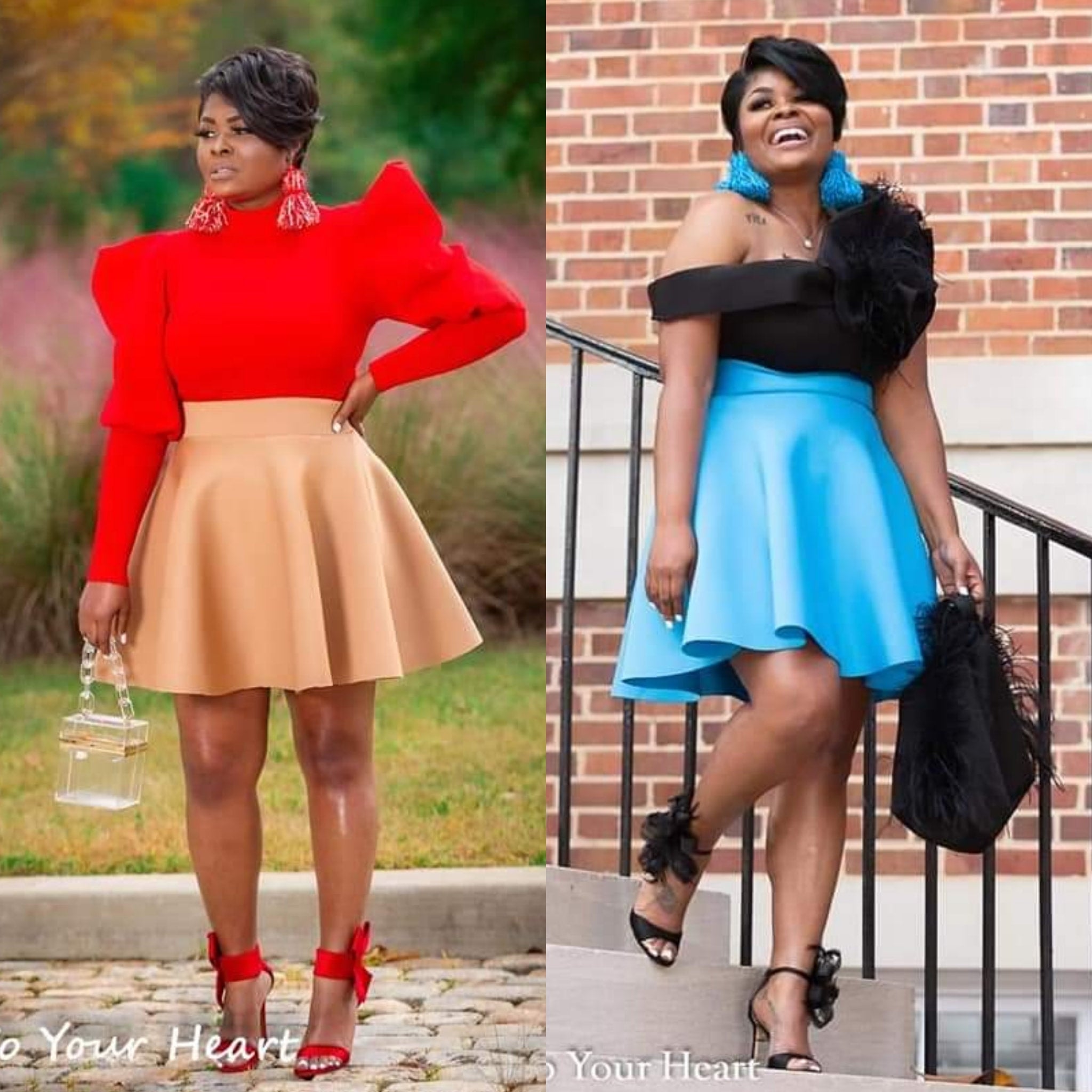 Red heart midi skirt on sale